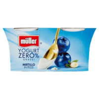 Müller Yogurt Zero% Grassi Mirtillo In Pezzi 2 x 125 g
