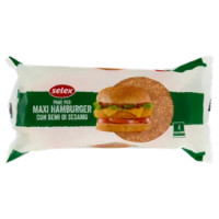 Selex Pane Per Maxi Hamburger Con Sesamo 4 Pezzi 300 g