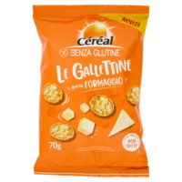 Céréal Senza Glutine Le Gallettine, Gusto Formaggio, Mini Gallette Ai Cereali Non Fritte - 70 g