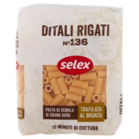 Selex Pasta Di Semola Trafilata Al Bronzo Ditali Rigati 500 g