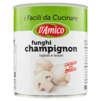 D'Amico i Facili Da Cucinare Funghi Champignon Tagliati e Lessati 800 g