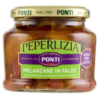 Ponti Peperlizia Melanzane In Falde Con Pomodori Ciliegino e Olive Leccino 275 g