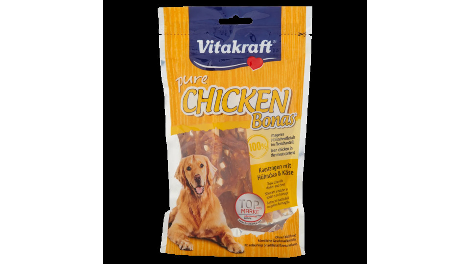 Vitakraft Pure Chicken Bonas Bastoncini Masticabili Con Pollo e Formaggio 80 g