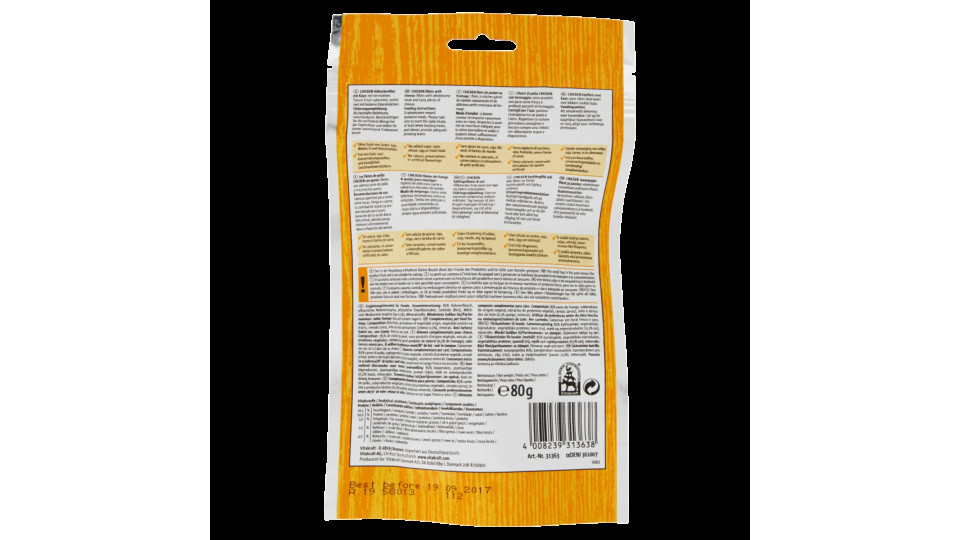 Vitakraft Pure Chicken Filets Filetto Di Pollo Con Formaggio 80 g
