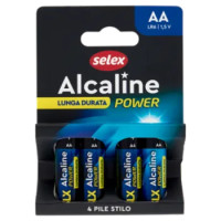 Selex Pile Alcaline Stilo AA 1,5 V 4 Pezzi