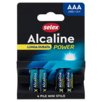 Selex Pile Alcaline Mini Stilo AAA 1,5 V 4 Pezzi