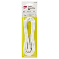 Selex Cavo Tv Spina Assiale + 1 Spina 90° Maschio-maschio, Diametro 9,5 Mm Bianco 5 m