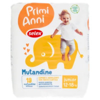 Selex Primi Anni Pannolini Mutandine Per Bambini Junior 12-18 Kg 19 Pezzi