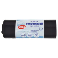 Selex Casa Bella Sacchi Condominiali Nero Chiusura Doppio Nodo Cm 70X110 10 Pezzi