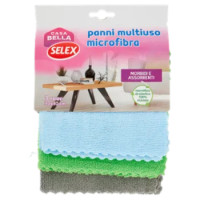 Selex Casa Bella Panni Multiuso Microfibra Cm 30X30 3 Pezzi