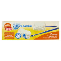 Selex Casa Bella Kit Piumino Cattura Polvere 360° 1 Manico + 2 Piumini