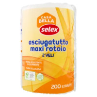 Selex Casa Bella Asciugatutto 2 Veli Super Rotolo 200 Strappi