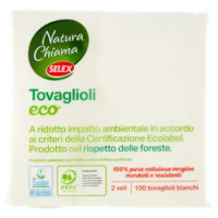 Selex Natura Chiama Tovaglioli 2 Veli 33X33 Cm Bianchi 100 Pezzi