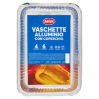 Selex Contenitore In Alluminio Con Coperchio 31x21x4 Cm 4 Pezzi