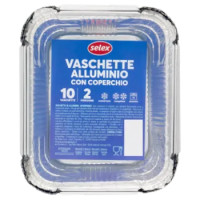 Selex Contenitore In Alluminio Con Coperchio 15x12x4 Cm 10 Pezzi