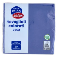 Selex Casa Bella Tovaglioli 2 Veli 33x33 Cm Blu 50 Pezzi