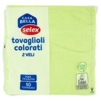 Selex Casa Bella Tovaglioli 2 Veli 33x33 Cm Verde Mela 50 Pezzi