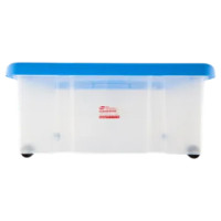 Selex Contenitore Con Coperchio a Scatto Con Ruote Azzurro 43 L