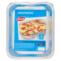 Selex Contenitore In Alluminio Con Coperchio 32x26x5 Cm 4 Pezzi