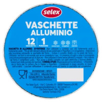 Selex Contenitore In Alluminio Rotondo Diametro 8,5x3,5 Cm 12 Pezzi