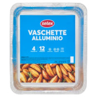 Selex Contenitore In Alluminio 40x33x5 Cm 4 Pezzi