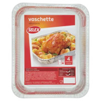 Selex Contenitore In Alluminio 32x26x4 Cm 4 Pezzi