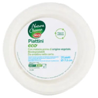 Selex Natura Chiama Piattini Piani In Polpa Di Cellulosa Biodegradabili e Compostabili 25 Pezzi