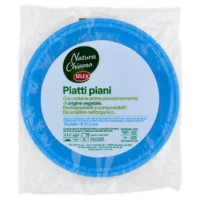 Selex Natura Chiama Piatti Piani Biodegradabili e Compostabili Ecologici Azzurri 10 Pezzi