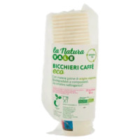 Vale La Natura Bicchieri Da Caffè In Cartoncino Biodegradabili e Compostabili 80 Cc 25 Pezzi