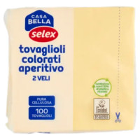 Selex Casa Bella Tovaglioli 2 Veli 25x25 Cm Crema 100 Pezzi