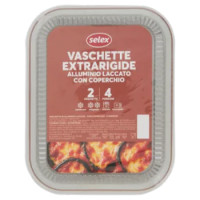 Selex Contenitore Extrarigido In Alluminio Laccato Con Coperchio 4 Porzioni 2 Pezzi