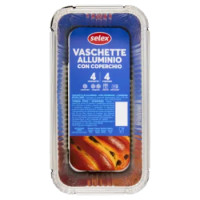 Selex Contenitore In Alluminio Con Coperchio Plumcake 4 Porzioni 4 Pezzi