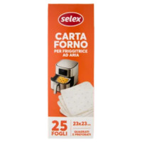 Selex Carta Forno Per Friggitrice Ad Aria 23x33 Cm Quadrati e Preforati 25 Fogli