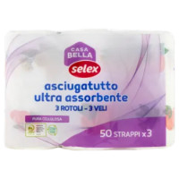 Selex Casa Bella Asciugatutto 3 Veli Ultra 50 Strappi 3 Rotoli