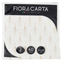 Fior Di Carta Lifestyle Tovaglioli Foglie Oro 2 Veli 33x33 Cm 40 Pz