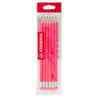 STABILO Swano HB=2 Matite Con Fusto Fluorescente In Colori Misti - Ecopack Da 6 Pz.