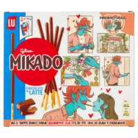 Mikado Kiss Limited Edition Bastoncini Sottili e Croccanti, Ricoperti Di Cioccolato Al Latte 2x75 g
