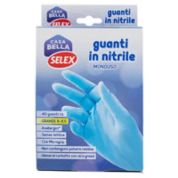 Selex Casa Bella Guanti Monouso In Nitrile Misura Grande (8-8,5) Dispenser 40 Pezzi