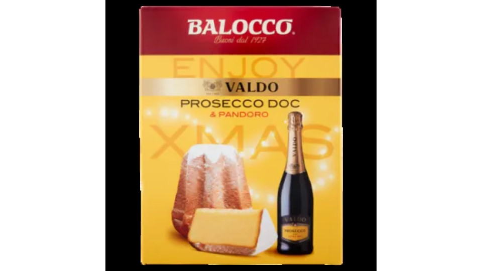 Balocco Enjoy Xmas Il Pandoro 750 g & Valdo Prosecco DOC Extra Dry 75 Cl