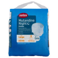 Selex Mutandine Night Unisex Assorbenza Extra Taglia Large 8 Pezzi