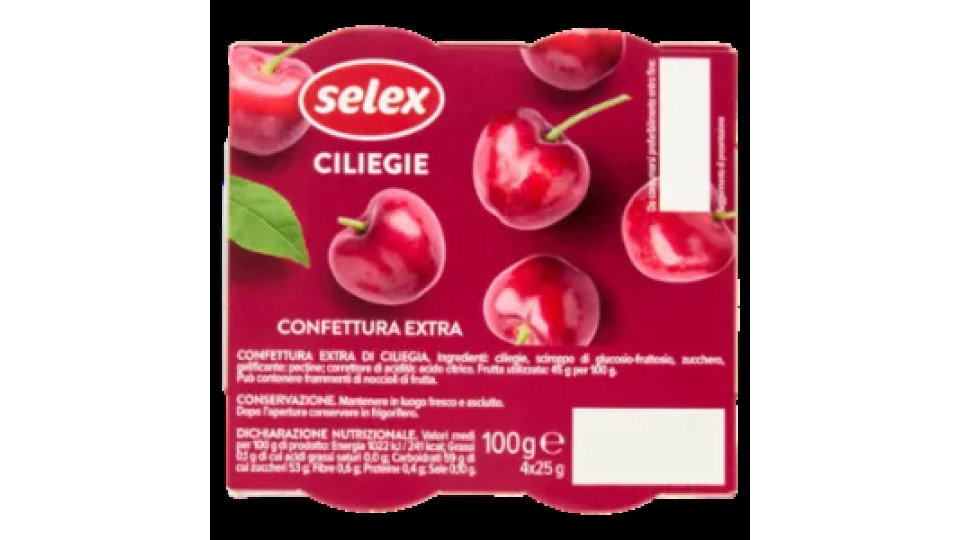 Selex Confettura Extra Di Ciliegie In Monoporzioni 4 x 25 g