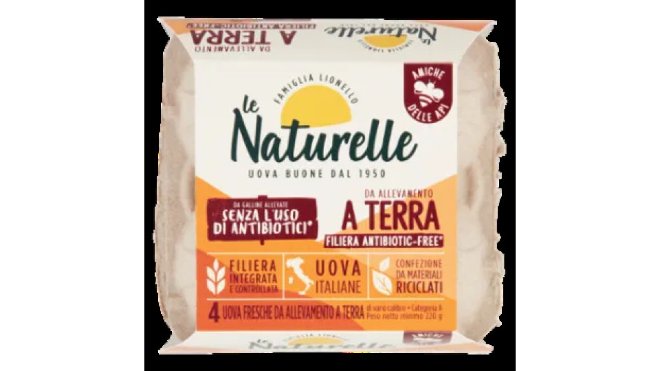 Le Naturelle 4 Uova Fresche Da Allevamento a Terra 220 g
