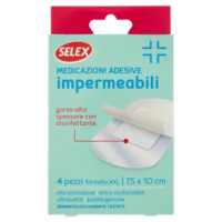 Selex Medicazioni Adesive Impermeabili Formato XXL 7,5x10 Cm 4 Pezzi
