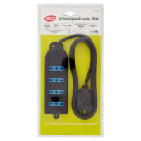 Selex Presa Multipla 4 Uscite 10/16A(Ita) + Spina 16A e Cavo Nero 1,5m