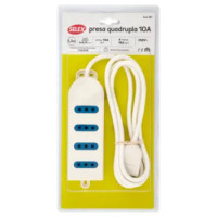 Selex Presa Multipla 4 Uscite 10A(Ita)+ Spina 10A e Cavo Bianco 1,5m