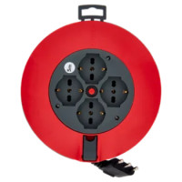 Selex Avvolgicavo Spina 16A(Ita)+4 Prese Pluristandard+Disgiuntore Termico 5 m