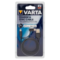 Varta Charge & Sync Cable 2 In 1 Lightning & Micro USB