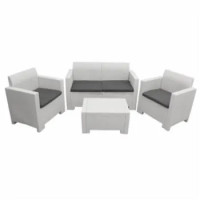 Set Iseo Bianco Per Interni Ed Esterno Con Cuscini