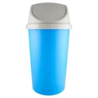 Selex Pattumiera Basculante Azzurra Con Coperchio Grigio 45 L