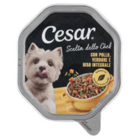 Cesar Cibo Umido Cane In Vaschetta Scelta Dello Chef Pollo Riso Verdure 150g